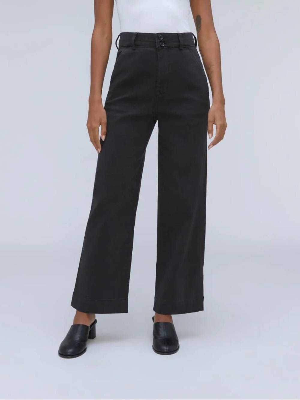 Everlane NWT- The Organic Wide-leg pant in black - 6